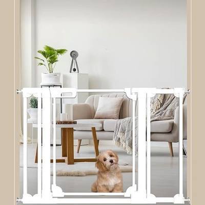 WAOWAO Clear Acrylic Baby Gate 29.52-47.24" Wide Indoor Pressure Mounted | Clear Acrylic Panel,Extra-Wide,Double-Lock,Pressure/Hardware Mount,Auto Close,Fits Stairs,Doorways,Hallways,Kitchen,Wall Cups