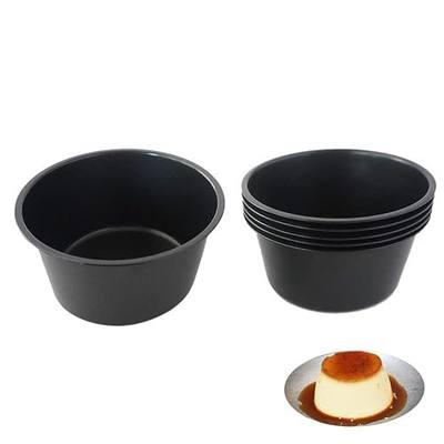 Muffin Pan Individual, 6Pcs Jumbo Muffin Tin Set, Nonstick Round Cupcake Pan for Baking Muffins, Popover, Egg Tarts, Quiche - Carbon Steel, Black