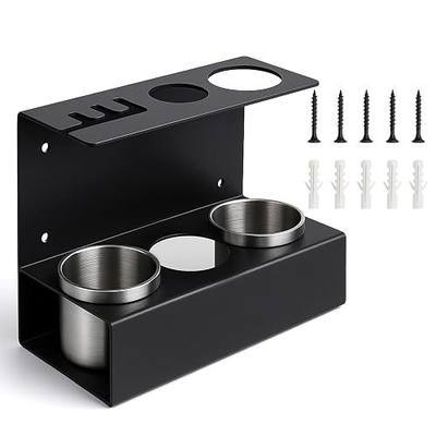 Grease Gun Holder, Wall Mount Grease Gun Storage Rack, Organizer for Workshop, Garage, Shop with Removable Drip Tray & Spare Cartridge Storage