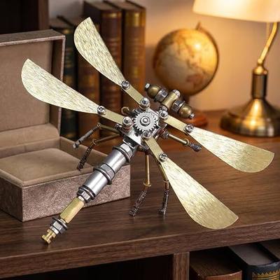 3D Metal Puzzle Kit for Adults Teens Steampunk Dragonfly 140+ Pcs Mechanical Assembly Models 3 Hours to Build Ideal for Gifts and Decorations (Ujinensis Dragonfly)