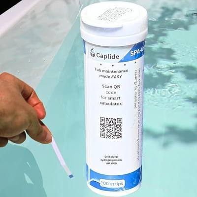 Cold Plunge Hydrogen Peroxide H2O2 Test Strips, 0-100 PPM, 100 Count with dosing Calculator