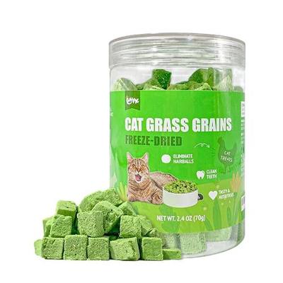 Freeze-Dried Cat Grass Bites for Cats - Natural Hairball Control & Digestive Aid | Raw Catnip & Wheatgrass | Grain-Free, No Additives | Crunchy Training Treats, 2.4 oz