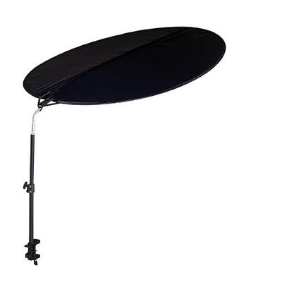 Office Cubicle and Desk Shade - Foldable 36" Circular Shading, Light-Proof Desk Canopy,Light Shade with Clamp and Rotatable Rod, Designed for Light Sensitive Workers (Patent Pending)