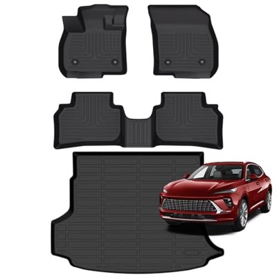 Jenofa-Floor Mats for Buick Envision 2021-2026 Car Mats Cargo Mat Fit 2025 Envision All Weather Non-Slip Waterproof Durable TPE Floor Liner Accessories Full Set Black Rug