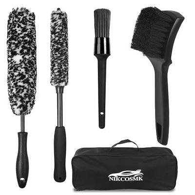 Wheel Brush, Wheel & Rim Cleaner Brush, Tire Brush, Wheel Cleaning Brush, Bendable & Durable Car Wheel Brush Set, Car Detailing Brushes, Wheel Brushes for Cleaning Wheels