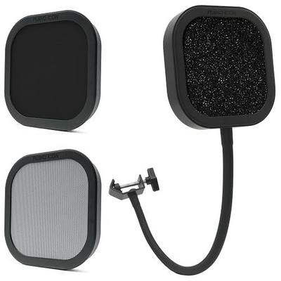 Flex Pro Pop Filter Interchangeable Metal, Mesh, foam Windscreen Microphone Shield, Aluminum Frame, Music Studio Recording, Heavy Duty Flexible 360° Gooseneck, Bundle (Metal, Mesh, Hydrophobic foam)