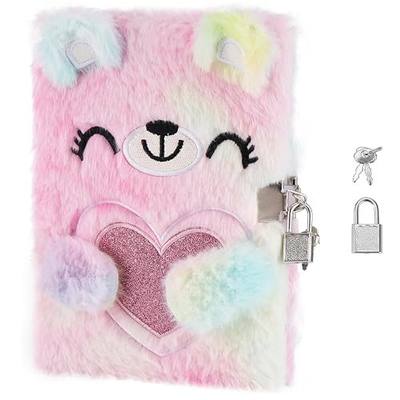 A5 Notebook Diary with Lock, Gift for 6 7 8 Years Old Girls, Cute Bear Notebook Lined Journal for Girls, Secret Diary for Girls Ages 8-12 Birthday Gift for Kids (Bear)