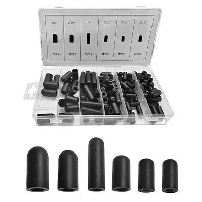 105PCS Vacuum Cap Assortment Kit, 6 Sizes Rubber Vacuum Caps Kit with ID from 5/32" to 3/8", Automotive Vacuum Plugs Hose End Cap Assortment for Carburetor Manifold