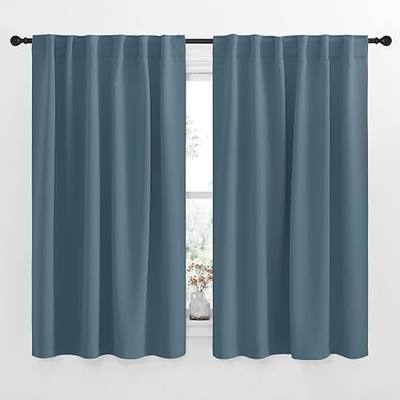 NICETOWN Blackout Curtains Window Drapes - (Smoky Blue Color) 52 inches W by 63 inches L, Set of 2, Blackout Curtain Panels for Boy's Nursery