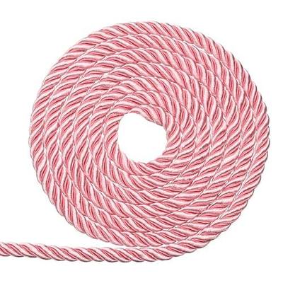 uxcell Twisted Cord Trim, 5mm/11 Yard Trim Cord Rope 3-Ply Polyester Silk Twine Braided Rope for Home Decor Graduation, Pink