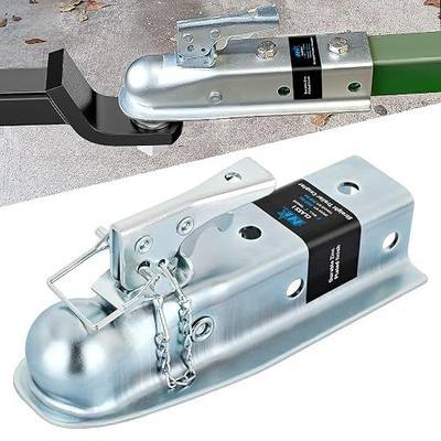 Nilight Straight Trailer Coupler with Security Latch&Chain for 2-Inch Hitch Ball, 2-Inch Channel,3500 LBS,Heavy Duty Trailler Tongue Coupler for Station Wagon, Truck, Bolted & Welded Installation