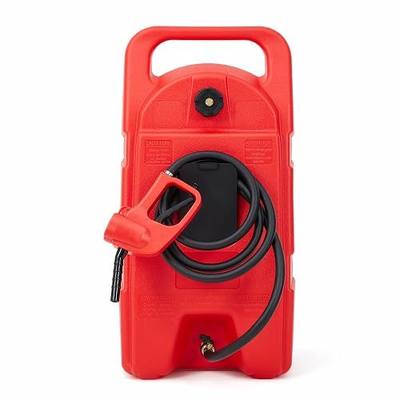 15 Gallon Gas Can, Heavy-Duty Fuel Tank with Manual Transfer Pump & 10FT Hose, Portable Gas Caddy with Wheels, Leak-Proof Gas Container for Lawn Mowers, Cars, Boats, ATVs, Red