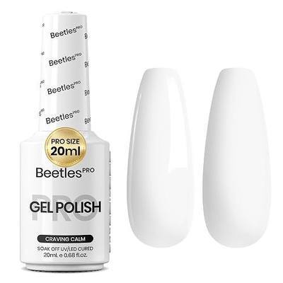 Beetles PRO White Gel Polish, Craving Calm, 20ml White Gel Polish | High Pigment Soak Off UV LED Long Lasting, Professional Nail Tech Formula