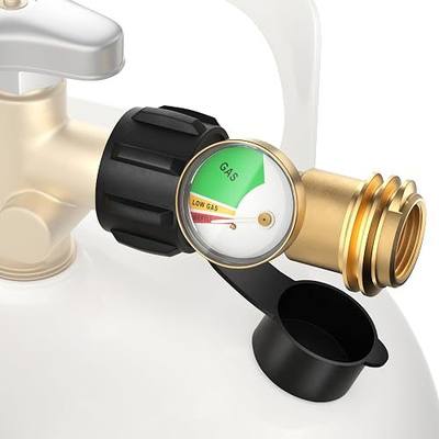 Propane Tank Gauge Level Indicator, Universal Propane Gauge for 5-40 lb LP Tank, Color Coded Gas Pressure Meter for BBQ Grill, RV, Camper, Heater, Leak Detector, QCC1/Type 1, Easy to Read, Durable