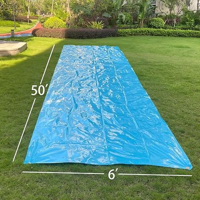 Slip and Slide 50ft X 6ft Heavy Duty with 2 Bodyboards, Thicker Lawn Water Slide, Tear-Resistant Design, Easy to Set-Up, Backyard Summer Outdoor Water Play for Adults and Teens, 2025New