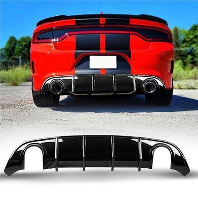 Rear Diffuser Compatible with 2015-2023 Charger Scat SRT Daytona GT R/T Non-Widebody Models Valance Rear Bumper Lip Splitter Spoiler Glossy Black