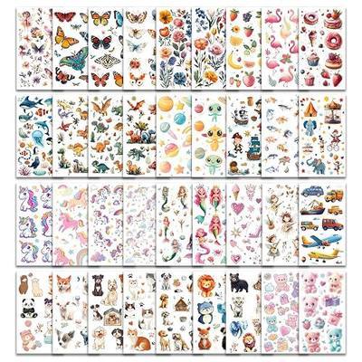 350+ Mixed Temporary Tattoos Stickers Set Kids Gift Party Favors | 37 Sheets Space Dinosaur Animals Butterfly Unicorn Tattoos for Kids Birthday Party Supplies