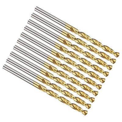 PATIKIL 3mm Drill Bit, M42 8% Cobalt High-Speed Steel Jobber Straight Shank 135° Titanium Nitride (TiN) Coated for Hard Metal Stainless Steel - 10 Pack