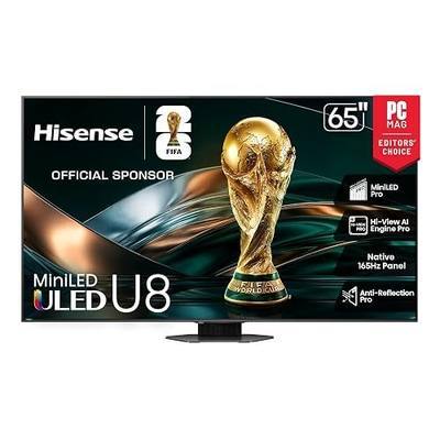 Hisense 65" U8 Series ULED Mini-LED 4K UHD Smart Google TV (65U8QG) - QLED, Native 165Hz, VRR 288, Up to LD5600, 5000 Nits, HDR10+, Dolby Vision IQ · Atmos, IMAX Enhanced, 4.1.2 Ch Audio