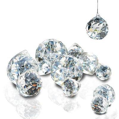 Crystal Prism Set 13Pk Clear Ball Hanging Ornaments 0.8" 1.2" 1.6" K9 | Faceted Design Creates Brilliant Rainbows Pre Drilled for Easy Hanging Assorted Sizes Ideal for DIY Windows Weddings Holidays
