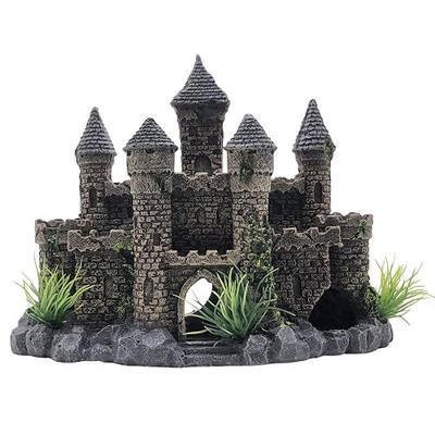 M2cbridge Aquarium Decor Castle Shipwreck Ornament Underwater Landscape(Mountain Castle)