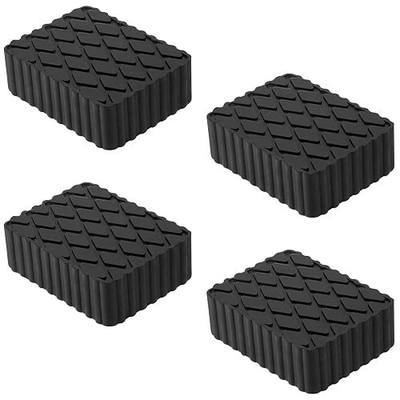 Solid Rubber Auto Lift Pads, 6-1/3" x 4-3/4" x 2" | 4 Pack Anti-Skid Lift Block Spacers for Car Lifts, Jacks and Racks,3000lbs Loading Capacity
