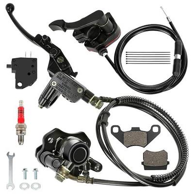 110cc 125cc ATV Rear Hydraulic Disc Brake Caliper Kit for Coolster | ATV Hand Rear Hydraulic Disc Brake for 50cc 70cc 90cc Tao Tao Sunl Kazuma Roketa Quad 4 Wheeler Part, With 7/8 Thumb Throttle