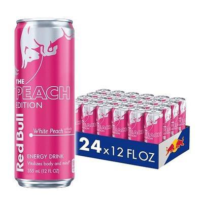 Red Bull Peach Edition Energy Drink, White Peach, 12 fl. oz., 24 cans, with 114mg Caffeine, Taurine & B Vitamins