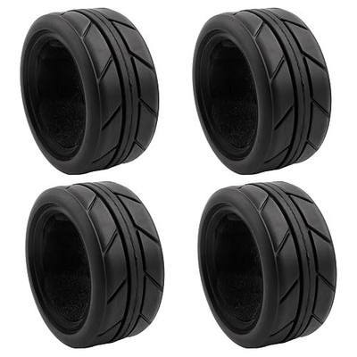 1/10 Scale RC On-Road Soft Tires 65mm Replacement Rubber Wheels Tyres with Foam Insert Compatible with Traxxas 4Tec 2.0 Tamiya TT01 XV01 Kyosho WR8 Sakura WLtoys HPI Touring Racing Car