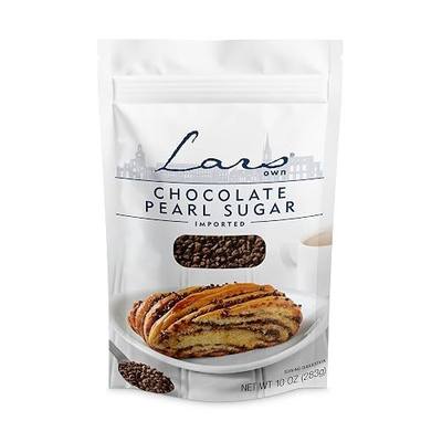Lars Own Chocolate Pearl Sugar – 1-Pack, 10-oz Resealable Pouch – Intense Dark Chocolate Flavor and Crunch for Baking