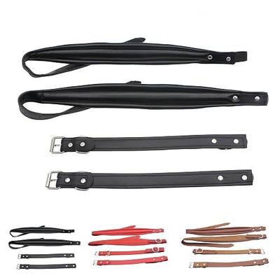 MUINS Accordion Shoulder Strap Harness PU Leather Belt for Adult Musicians, Comfortable Durable Acordeon Accessories (Black)