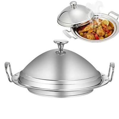 Stainless Steel Moroccan Tagine Pot, Large Moroccan Tajine Casserole with Cone-Shaped Lid, 11" Tagine Cooking Pot with 2 Handles