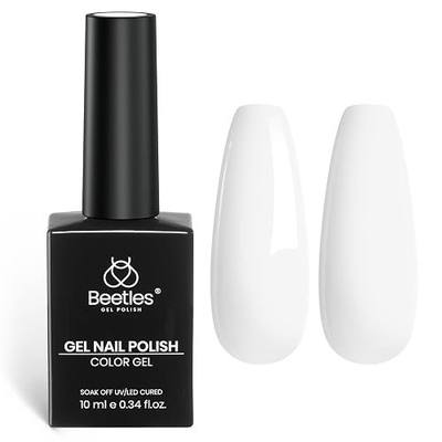 Beetles White Gel Polish, 1pc 10ml, Pure White Color | French Nail Art Manicure Salon DIY Design at Home Soak Off UV Gel