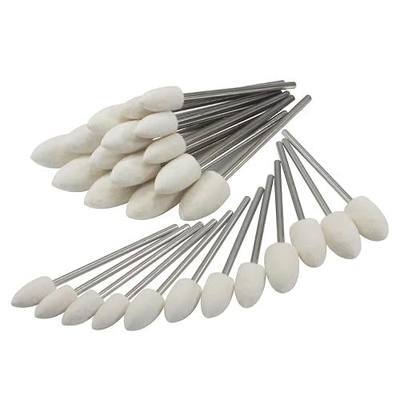 30 Pcs Extended Shank Cone Shape Felt Polishing Bits | 75mm Extra Long 1/8" Shank Bullet Shape Wool Flet Polishing Bits for Rotary Tools
