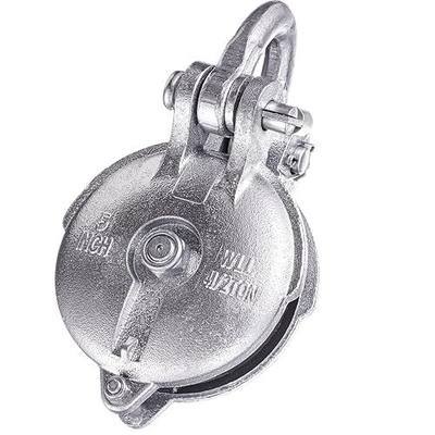 Zonon 1 Pcs Yarding Block with Shackle and Pin, Snatch Block Pulley Wire Rope Cable Pulley 1.5, 3, 4.5 and 6 Ton Capacity (4.5 Ton - 5" Sheave,Silver)