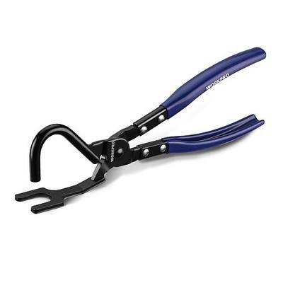 WORKPRO Exhaust Hanger Removal Tool with 4 Rubber Hangers, Blue | Non-Slip Grip, For Rubber Exhaust Hangers Muffler Hanger, Compatible with Most Domestic & Imported Exhaust Systems