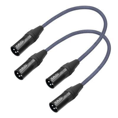 2 Pack 3 Pin XLR Male to Male Microphone Cables,1FT (OFC) Balanced XLR Audio Cable Male to Male,for Mixer Microphone DMX