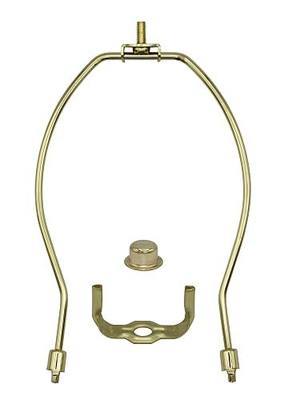 Creative Hobbies® 8 Inch Lamp Harp Kit - Regular Weight, Polished Finish | Harp, Finial and Harp Base Set for Table and Floor Lamps (Gold)