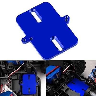 Electronic Mount Plate ESC Receiver Tray for Tra-xxas Mini Maxx | 4WD RTR Brushless Monster Truck 1/16 RC Car Upgrades Aluminum Blue