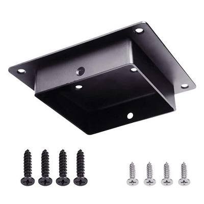1 Pack Birdhouse Mounting Bracket for 4x4 Wood Post, Black, Metal Flange Holder for Owl Box, Bird Feeder, Mailbox