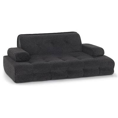 Lovupet Dog Sofa Bed for Medium Breed, Dog Couch Sleeping Bed with Anti-Slip Bottom, PS579 (Black)