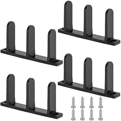 4 Pack Siding Closet Door Floor Guide Fit for 1-3/8" Thick Door, Black | Universal ABS Sliding Door Bottom Guide with Screws, Closet Door Guides for Cabinet Floor
