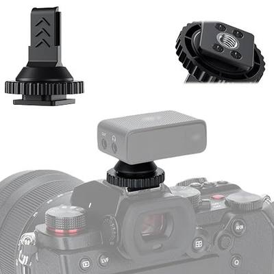 JJC Cold Shoe Mount Adapter for DJI Mic 1 with 1/4"-20, Durable ABS Cold Shoe Adapter for DJI Mic1 Only, Hot Shoe Accessories for DSLR Camera Vlogging Video Recording