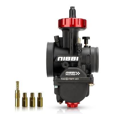 NIBBI PWK 40mm Carburetor with Three Main Jets and One Pilot Jet of Performance Racing Carburetor for Replace Keihin or mikuni Carburetors
