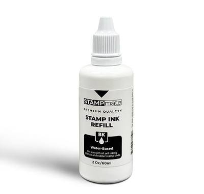 Premium Refill Ink for Self-Inking Stamps and Stamp Pads - 2 oz. Bottle (Black)