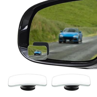 2PCS Blind Spot Convex Car Mirror, Side Mirror Blindspot, Rear View Mirrors with Wide Angle Adjustable Stick, Universal Car Blindspot Mirrors Exterior Accessories for Cars (Rectangle, 2PCS)