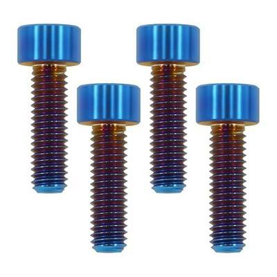 M6x20 Titanium Bolts Hex Socket Cap Screw, Burnt Blue, 4PC | Lightweight Design, Ideal for Humid/Salty Environments, Socket Head Hex Key No Washer, MTB/Motorcycle Bolts
