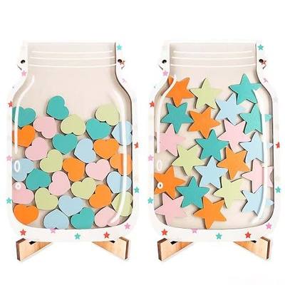 2 Pack Magnetic Reward Jar with Star & Heart, Star Jar Reward System for Kids, Reward Home Kids Incentive Good Home Training for Boys Girls