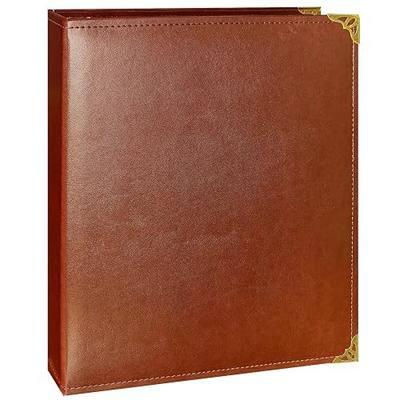 Oversized 1 Inch D-Ring 3 Ring Binder, Faux Leather, Coffee | Faux leather inside and out; fits 8.5 x 11 paper, sheet protectors, dividers, recipes, certificates, and files.