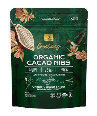 U Chocolate Organic Roasted Cacao Nibs, Unsweetened Superfood – Fresh from our Farm – Vegan, Allergen-Free, Single-Origin Keto Snack & Topping – 16 oz
